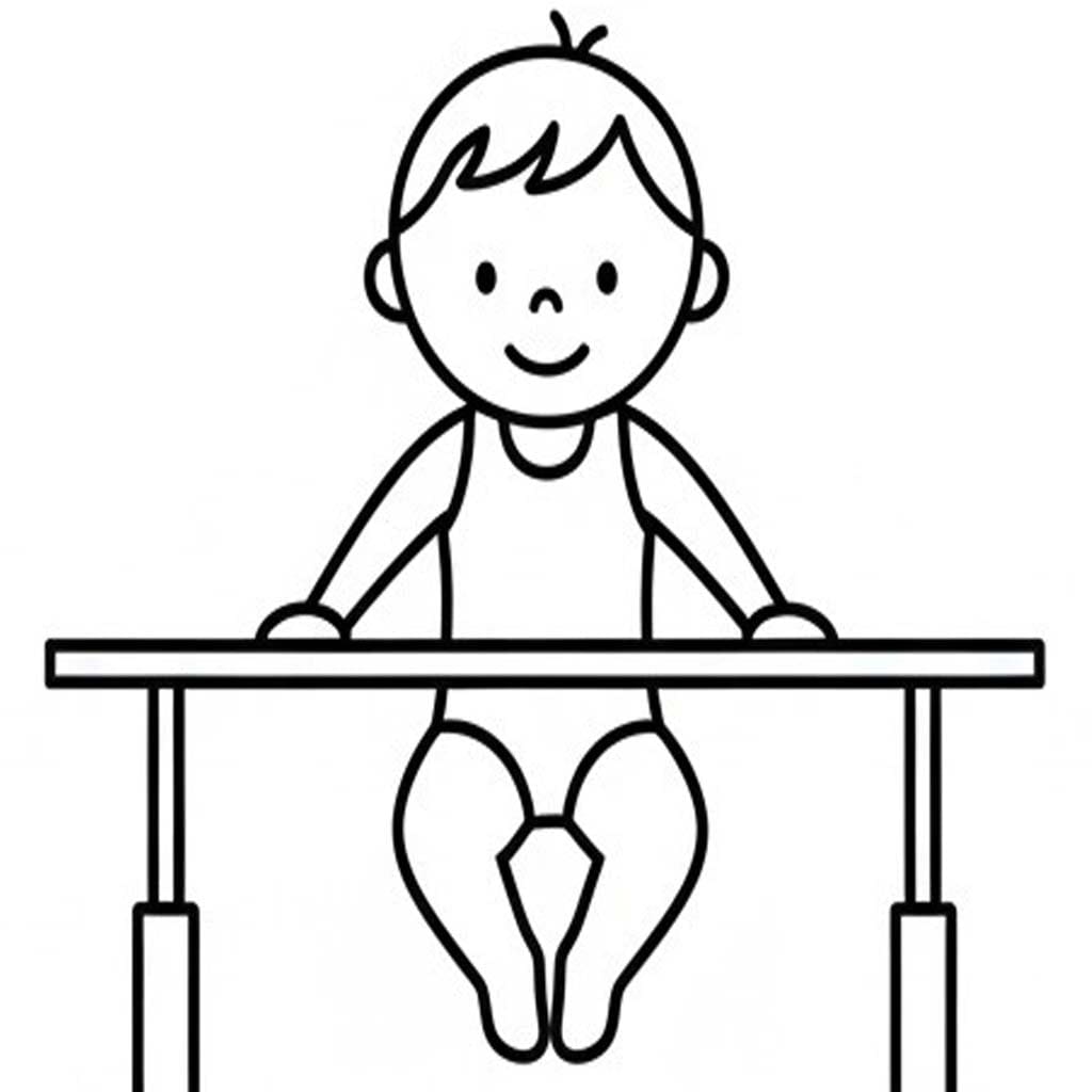 Tekenen Turnen afdrukbaar voor kinderen