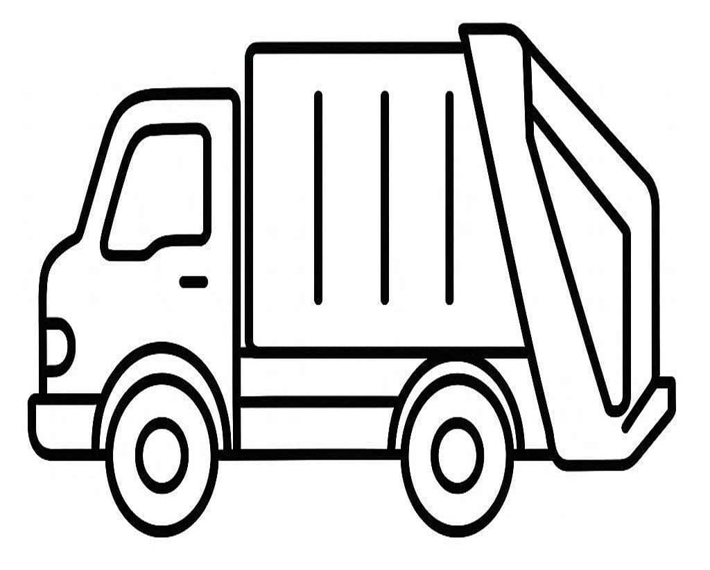 Tekenen Vuilniswagen afdrukbaar