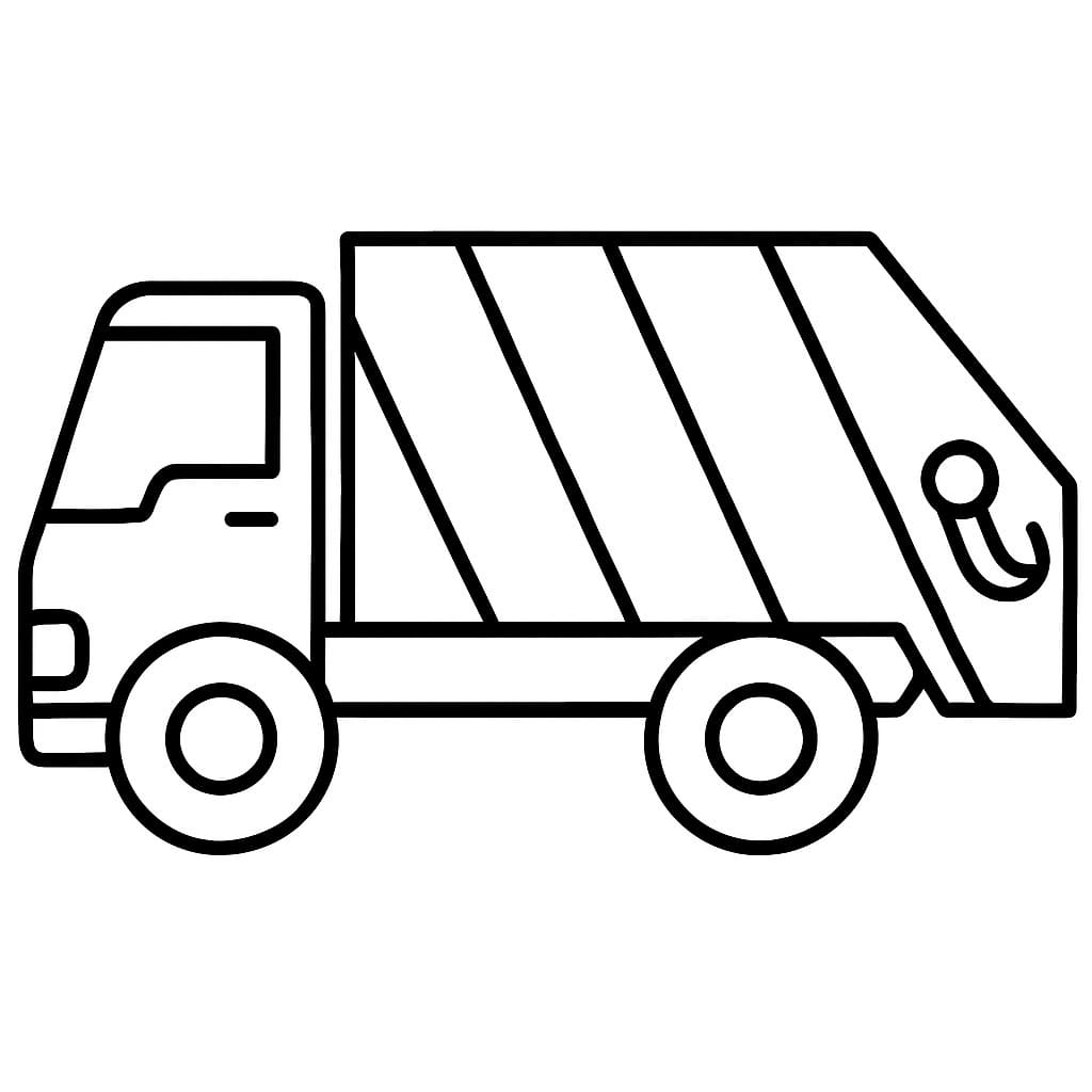 Tekenen Vuilniswagen gratis afdrukbaar
