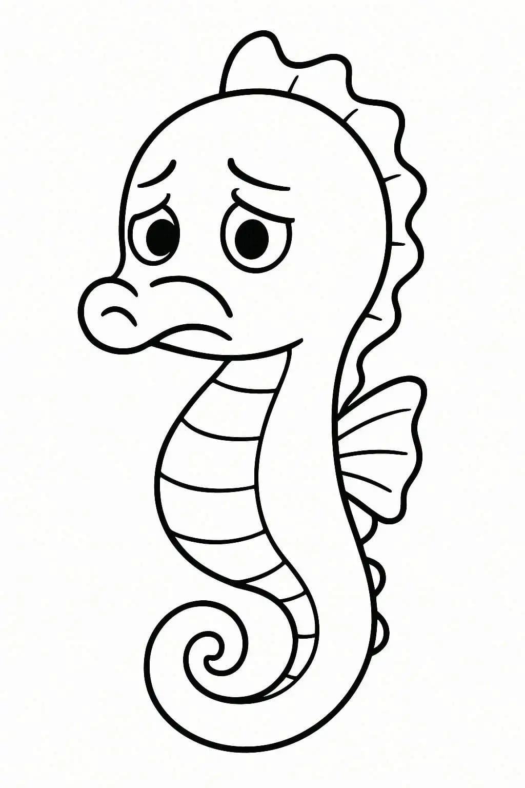Tekenen Zeepaardjes afdrukbaar eenvoudig