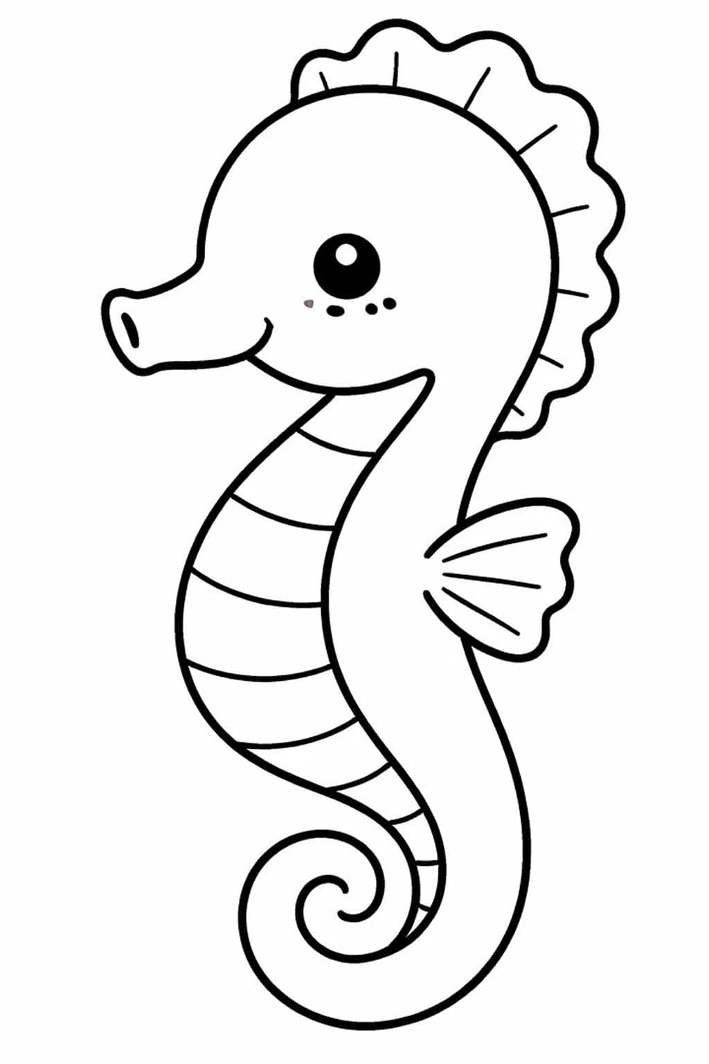 Tekenen Zeepaardjes simpel