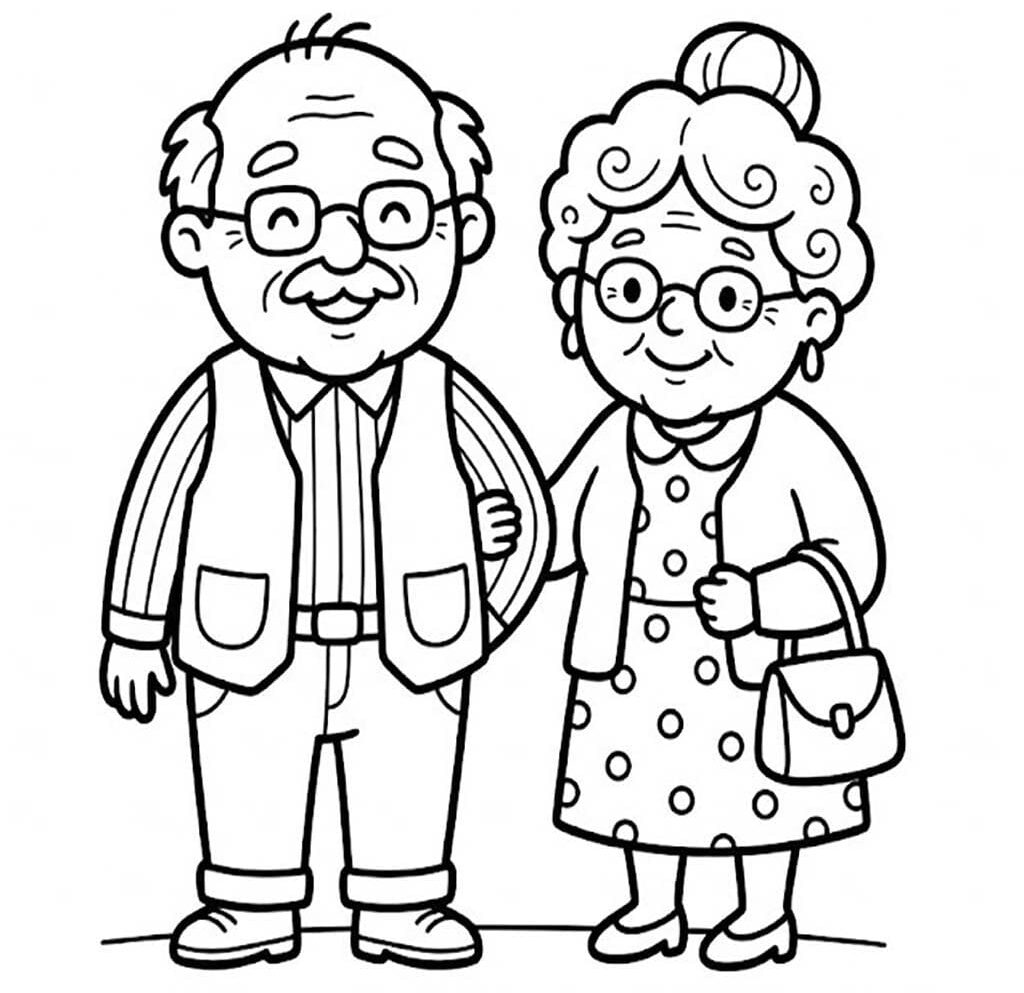Tekening Opa En Oma gratis afdrukbaar