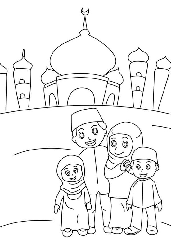 Tekening Ramadan afdrukbaar basis
