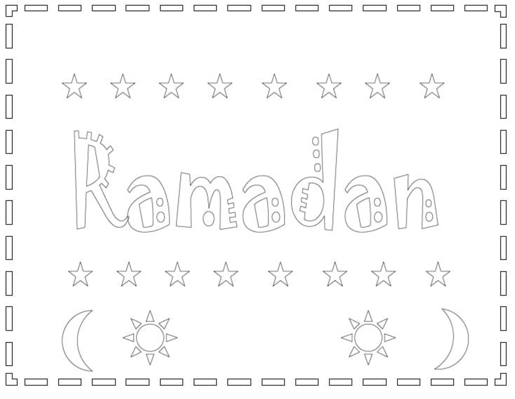 Tekening Ramadan afdrukbaar eenvoudig