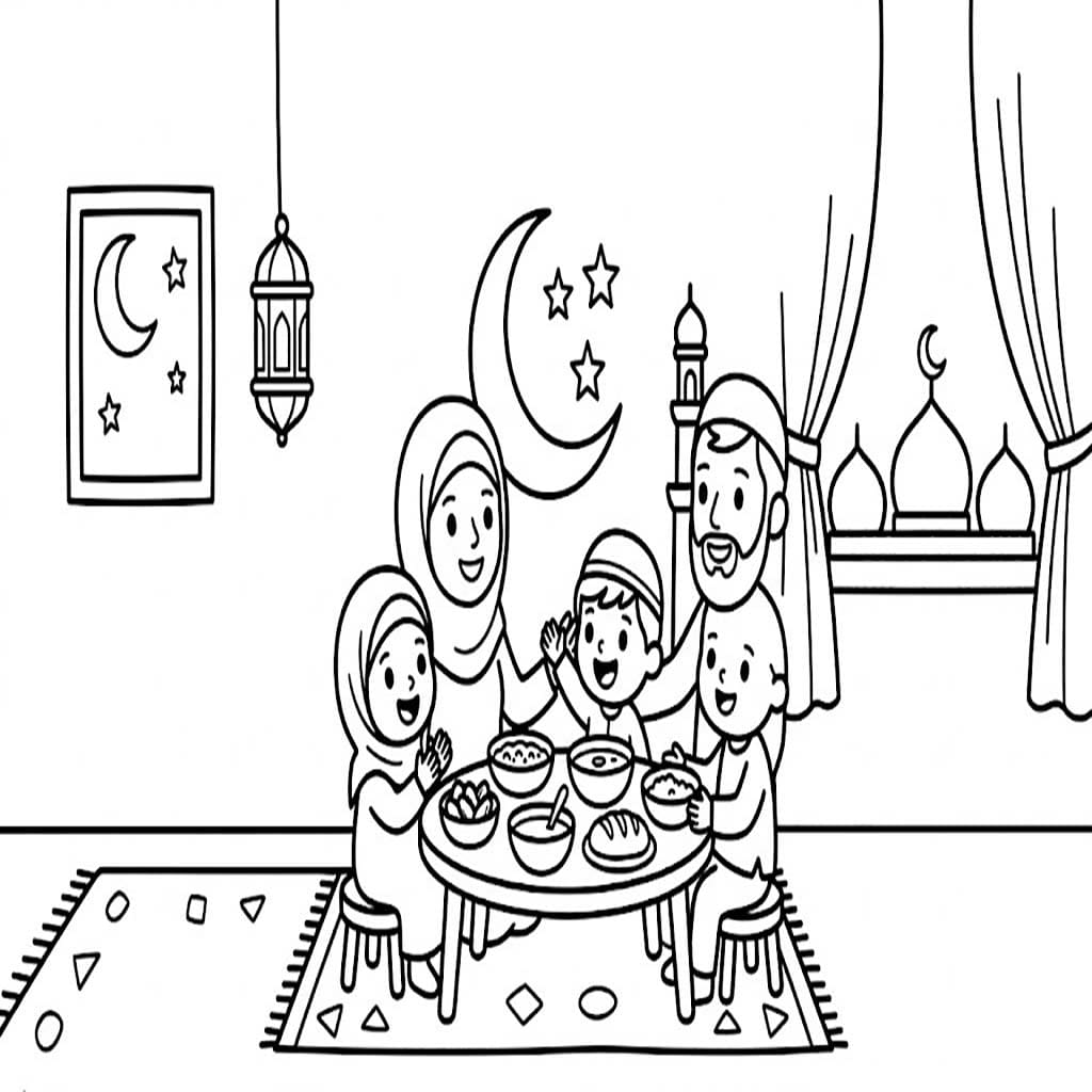 Tekening Ramadan afdrukbaar