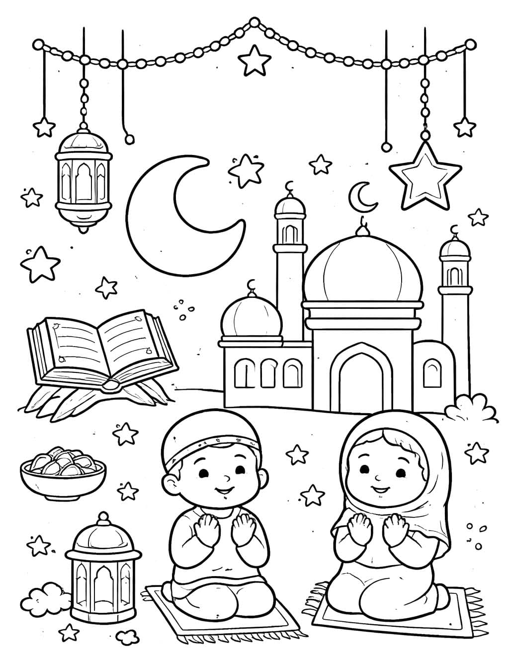 Tekening Ramadan eenvoudig