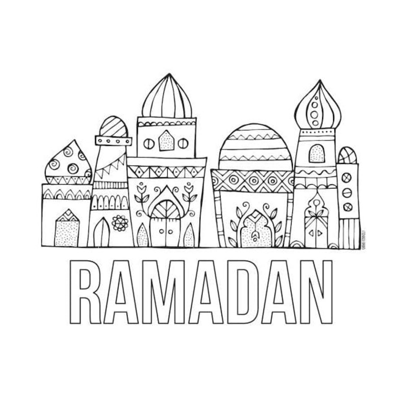 Tekening Ramadan gratis simpel