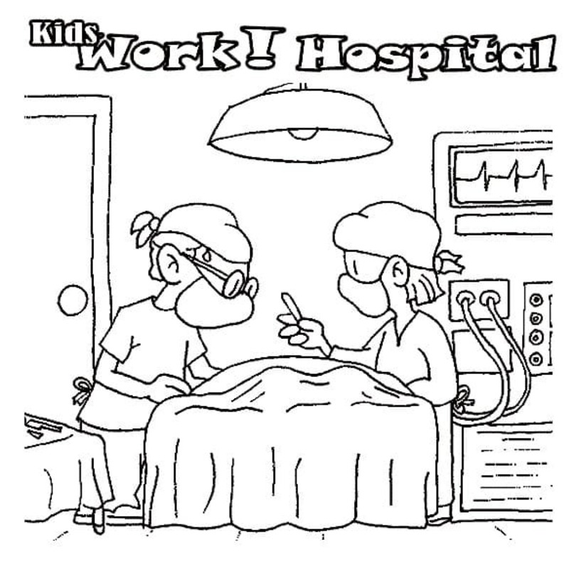 Tekening Ziekenhuis gratis afdrukbaar eenvoudig