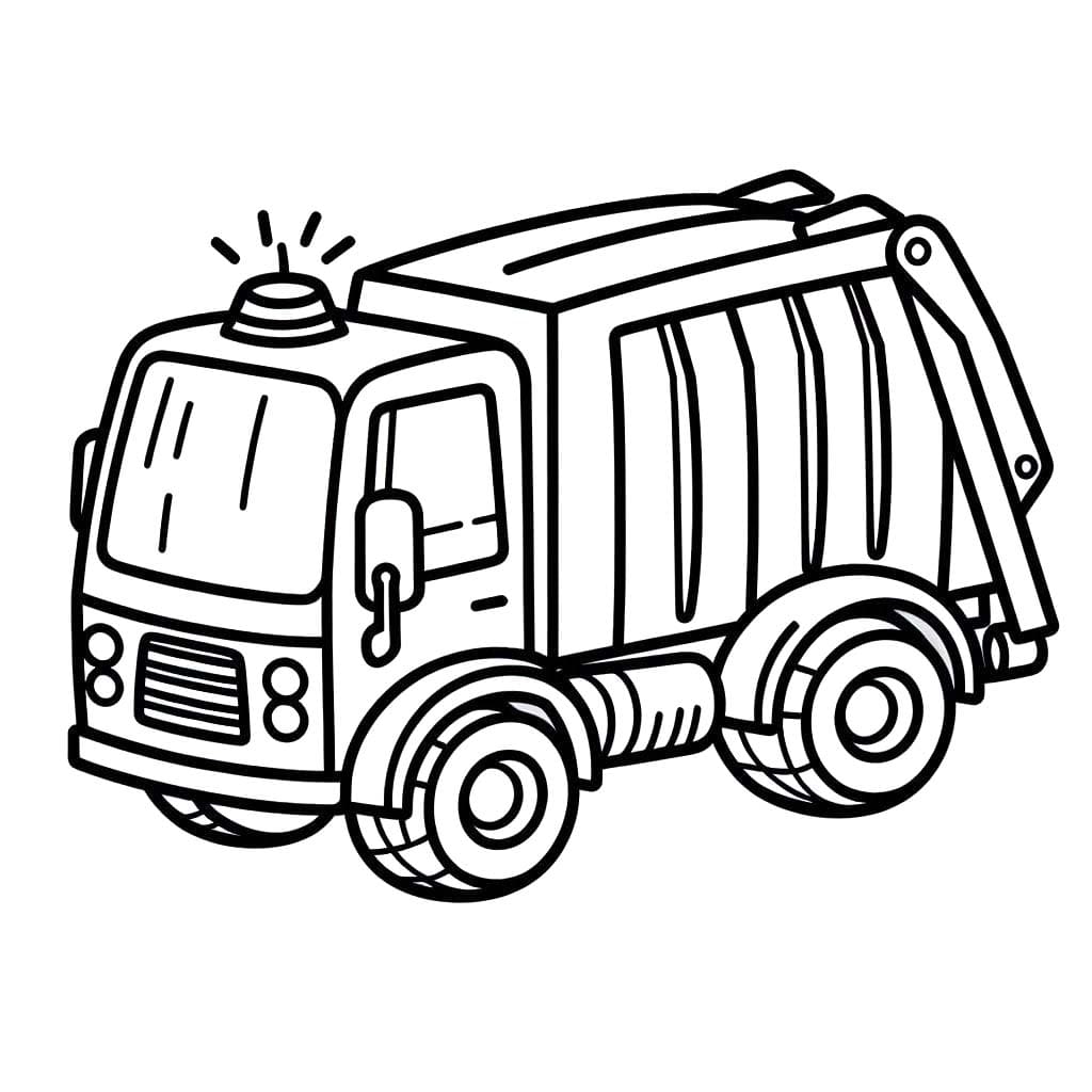 Vuilniswagen afdrukbaar basis