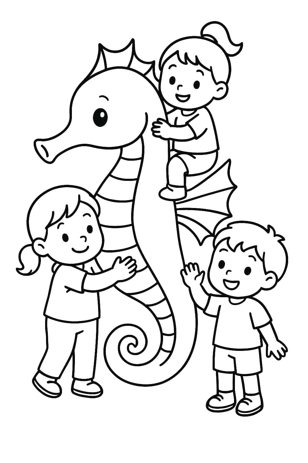 Zeepaardjes afdrukbaar simpel