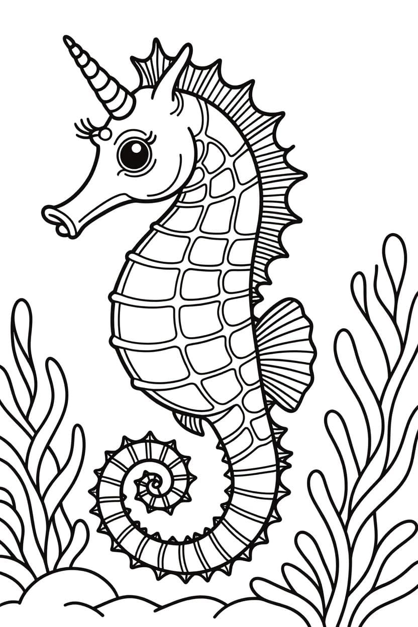 Zeepaardjes gratis afdrukbaar eenvoudig