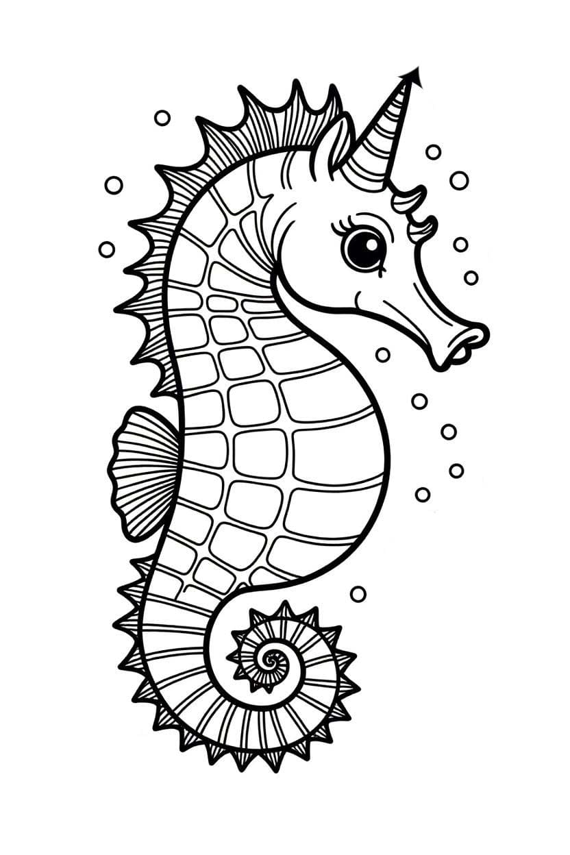Zeepaardjes gratis afdrukbaar simpel