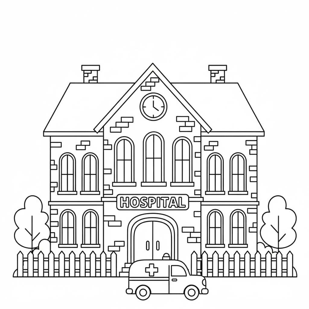 Ziekenhuis afdrukbaar eenvoudig