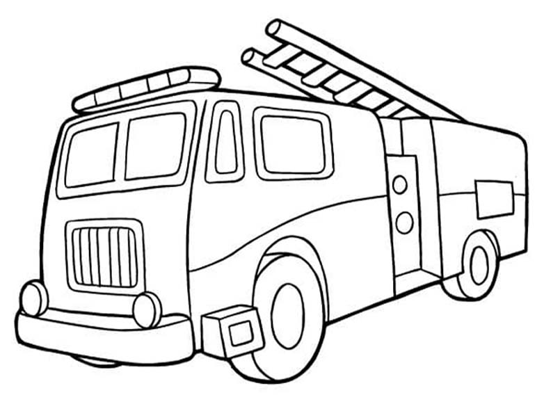 Afbeelding Brandweerwagen afdrukbaar