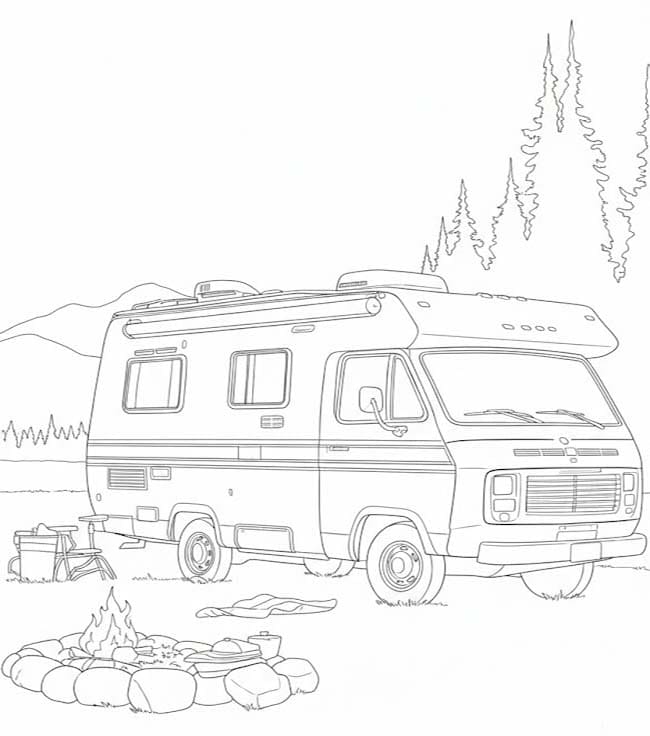 Afbeelding Camper gratis afdrukbaar