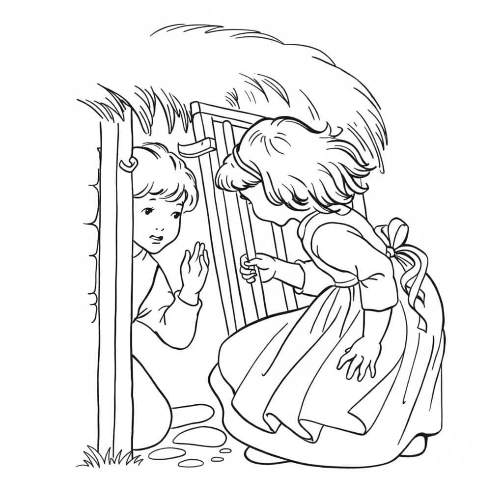 Afbeelding Hans En Grietje gratis afdrukbaar