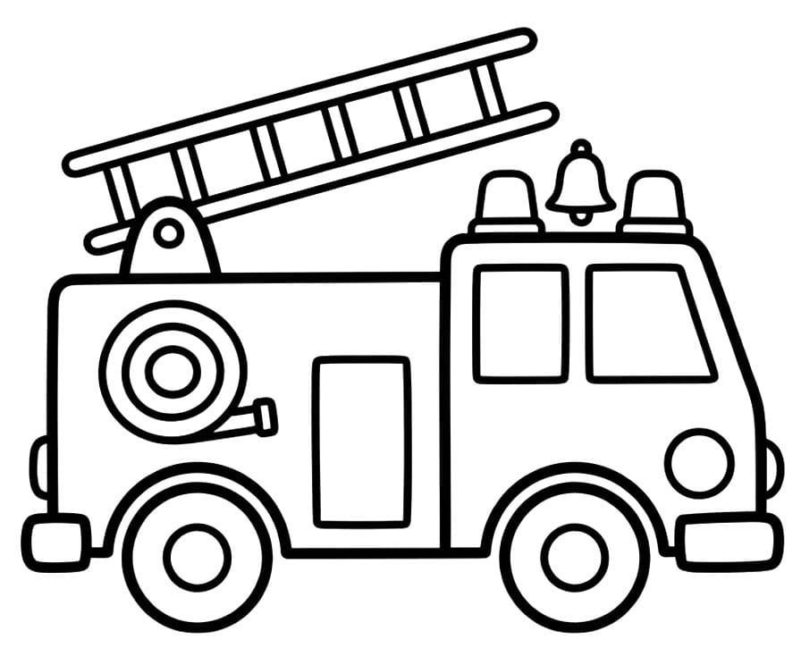 Brandweerwagen afdrukbaar voor kinderen