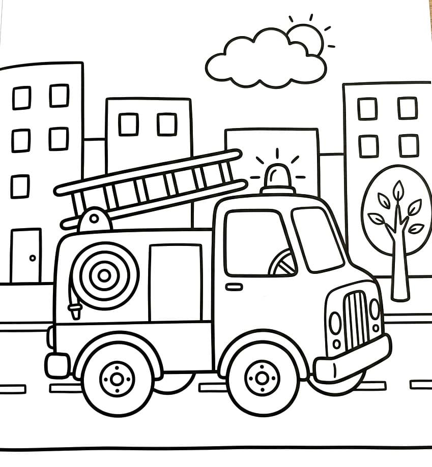 Brandweerwagen gratis afdrukbaar