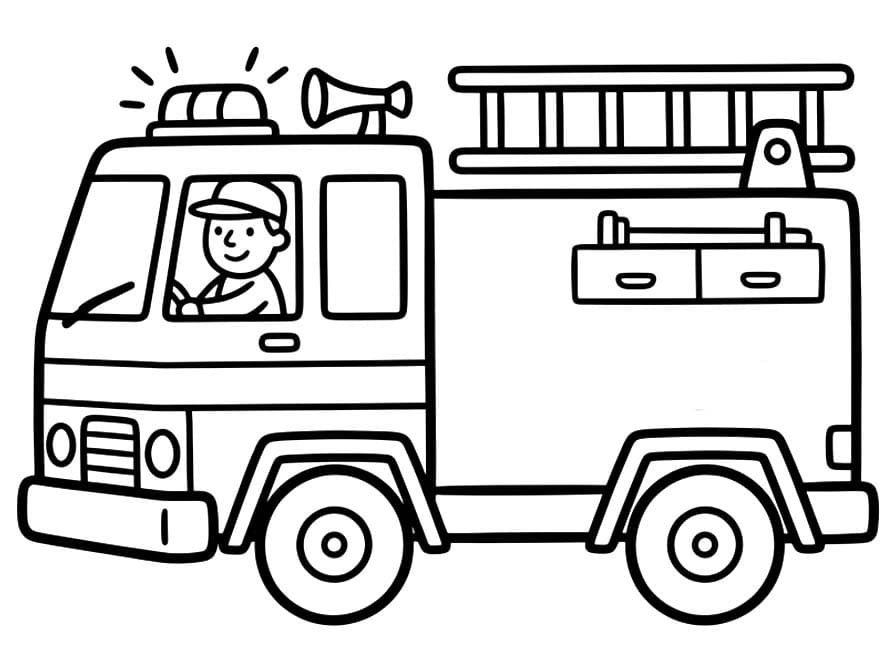 Brandweerwagen gratis afdrukbaar voor kinderen