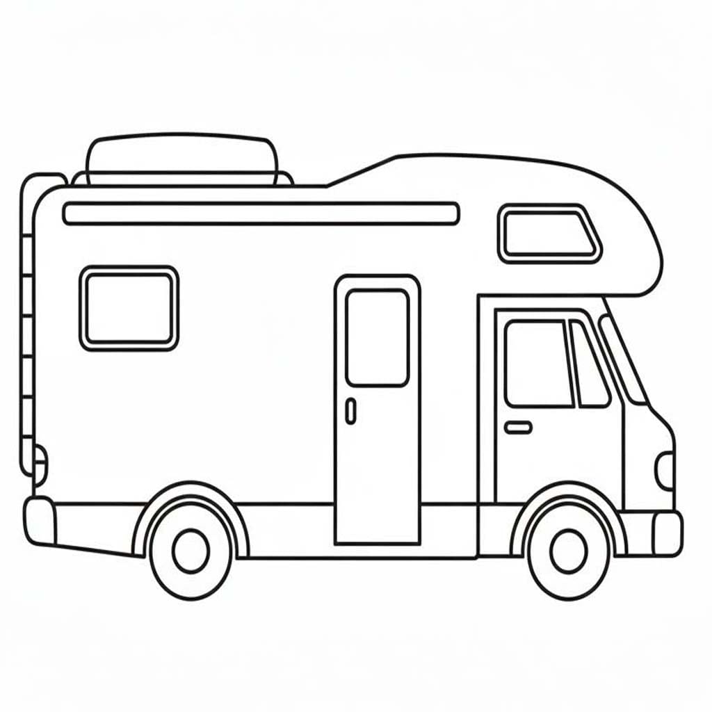 Camper afdrukbaar eenvoudig