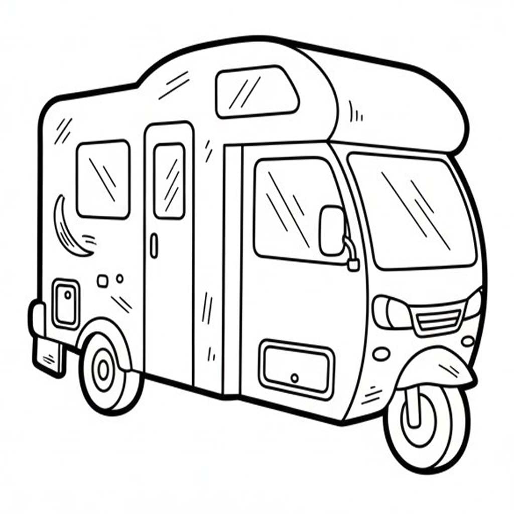 Camper afdrukbaar simpel