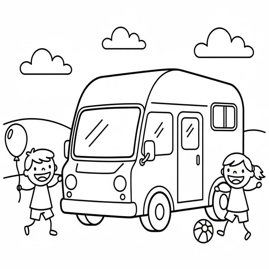 Camper gratis afdrukbaar simpel