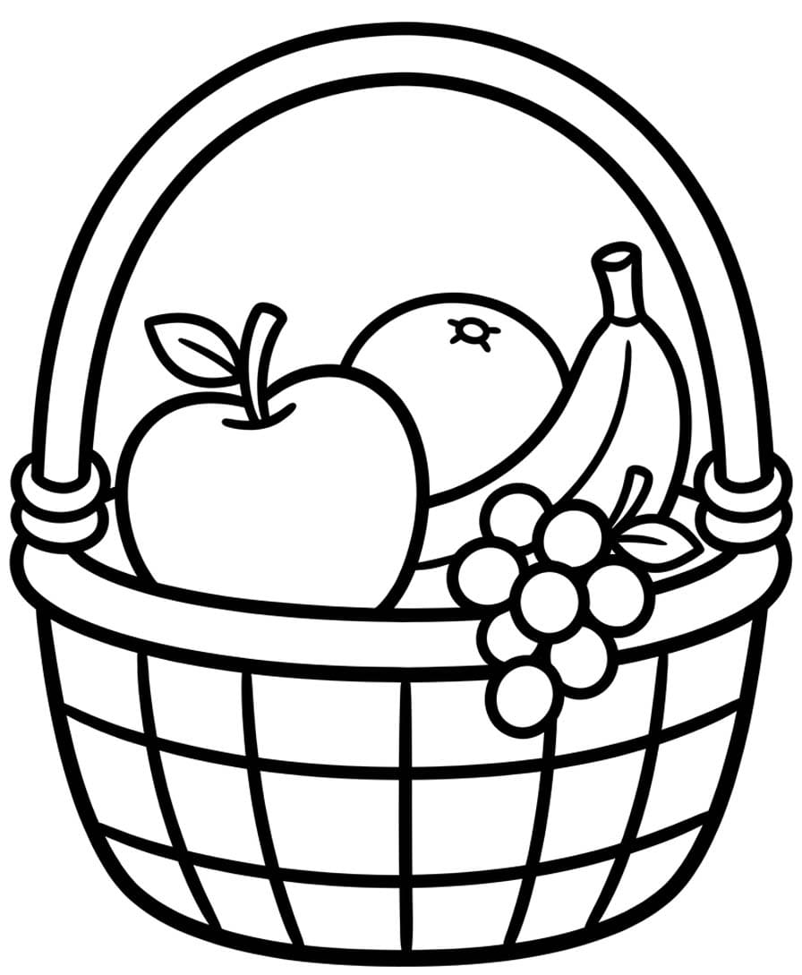 Fruitmand afdrukbaar basis