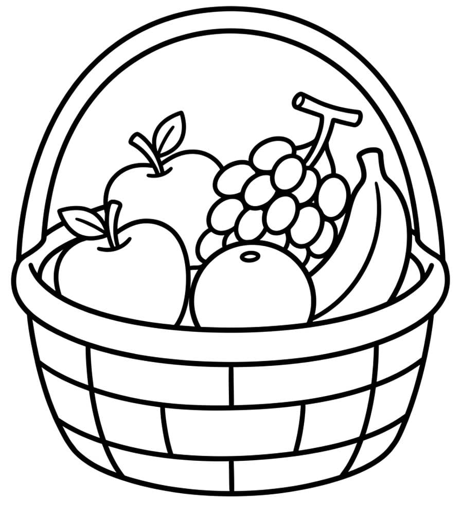 Fruitmand afdrukbaar eenvoudig