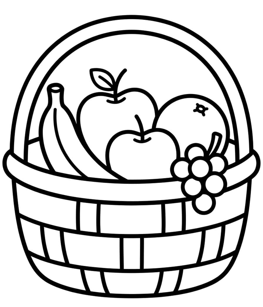 Fruitmand afdrukbaar voor kinderen