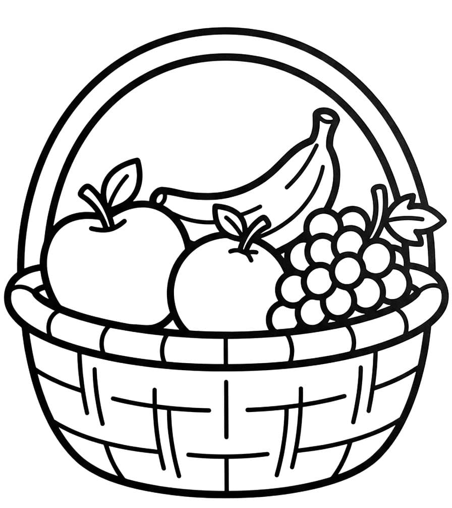 Fruitmand gratis afdrukbaar basis