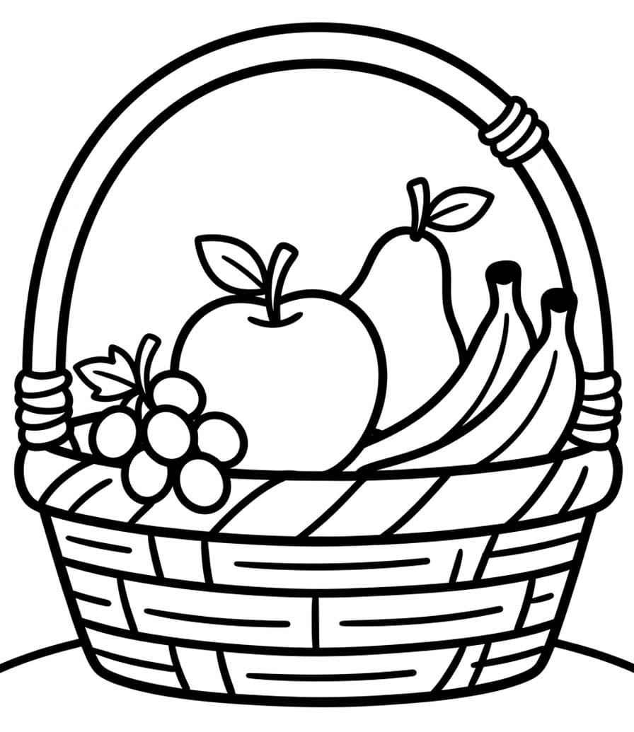 Fruitmand gratis afdrukbaar eenvoudig