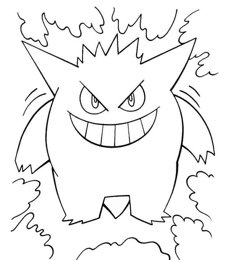 Gengar gratis afdrukbaar simpel