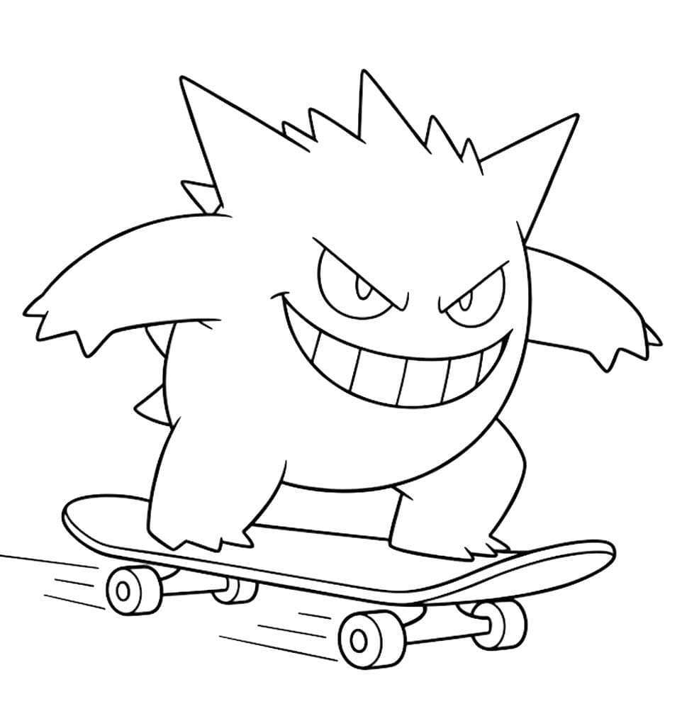 Gengar gratis afdrukbaar voor kinderen