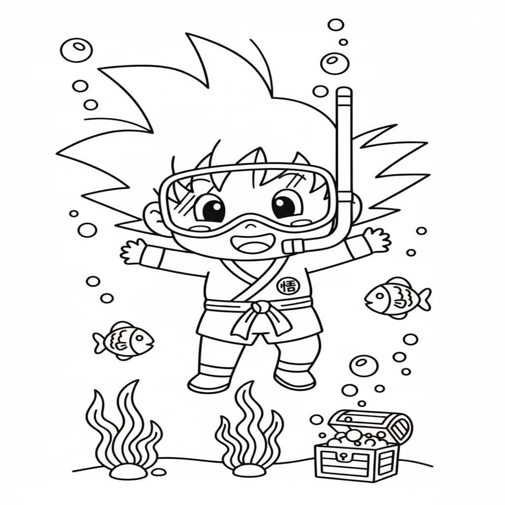 Goku gratis afdrukbaar voor kinderen