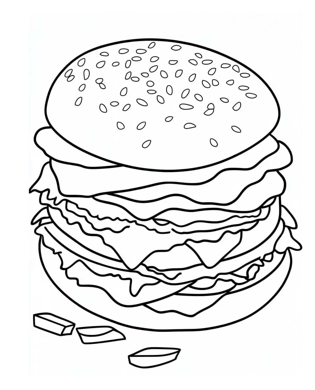 Hamburger afdrukbaar voor kinderen