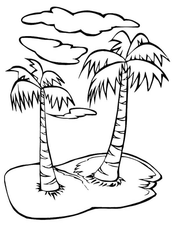 Palmboom afdrukbaar eenvoudig