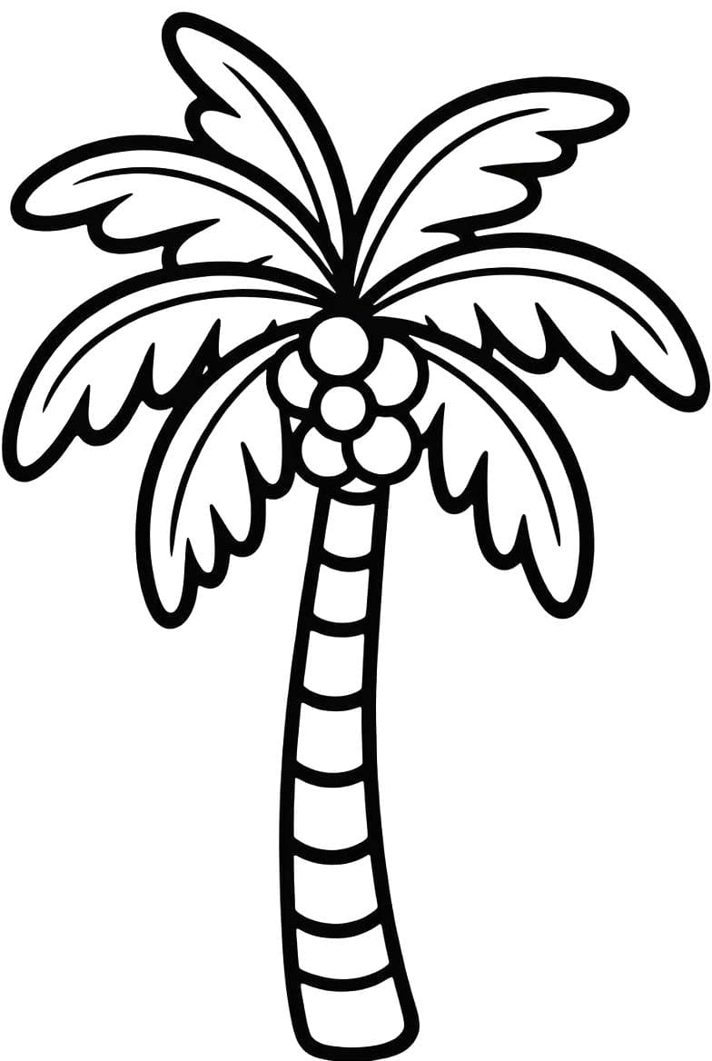 Palmboom afdrukbaar simpel