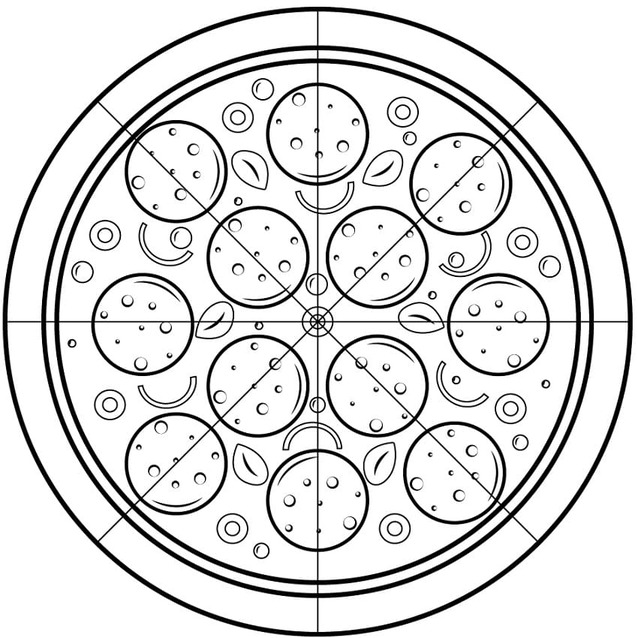 Pizza afdrukbaar basis