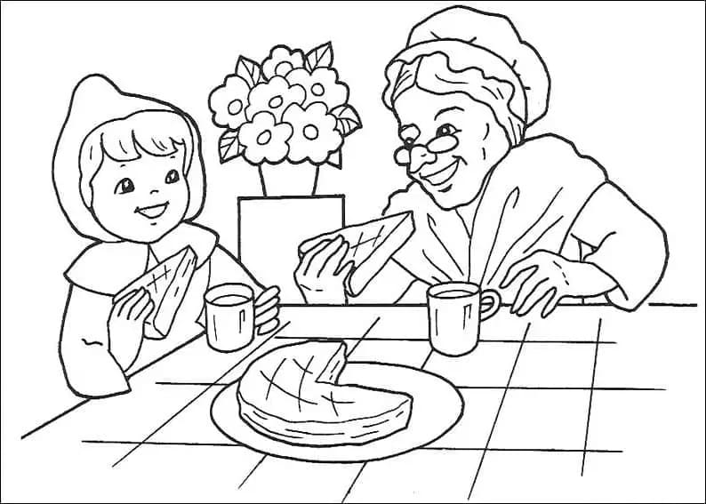 Roodkapje afdrukbaar basis