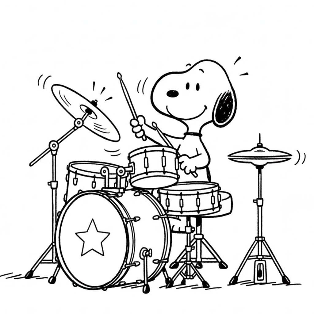 Snoopy gratis afdrukbaar simpel