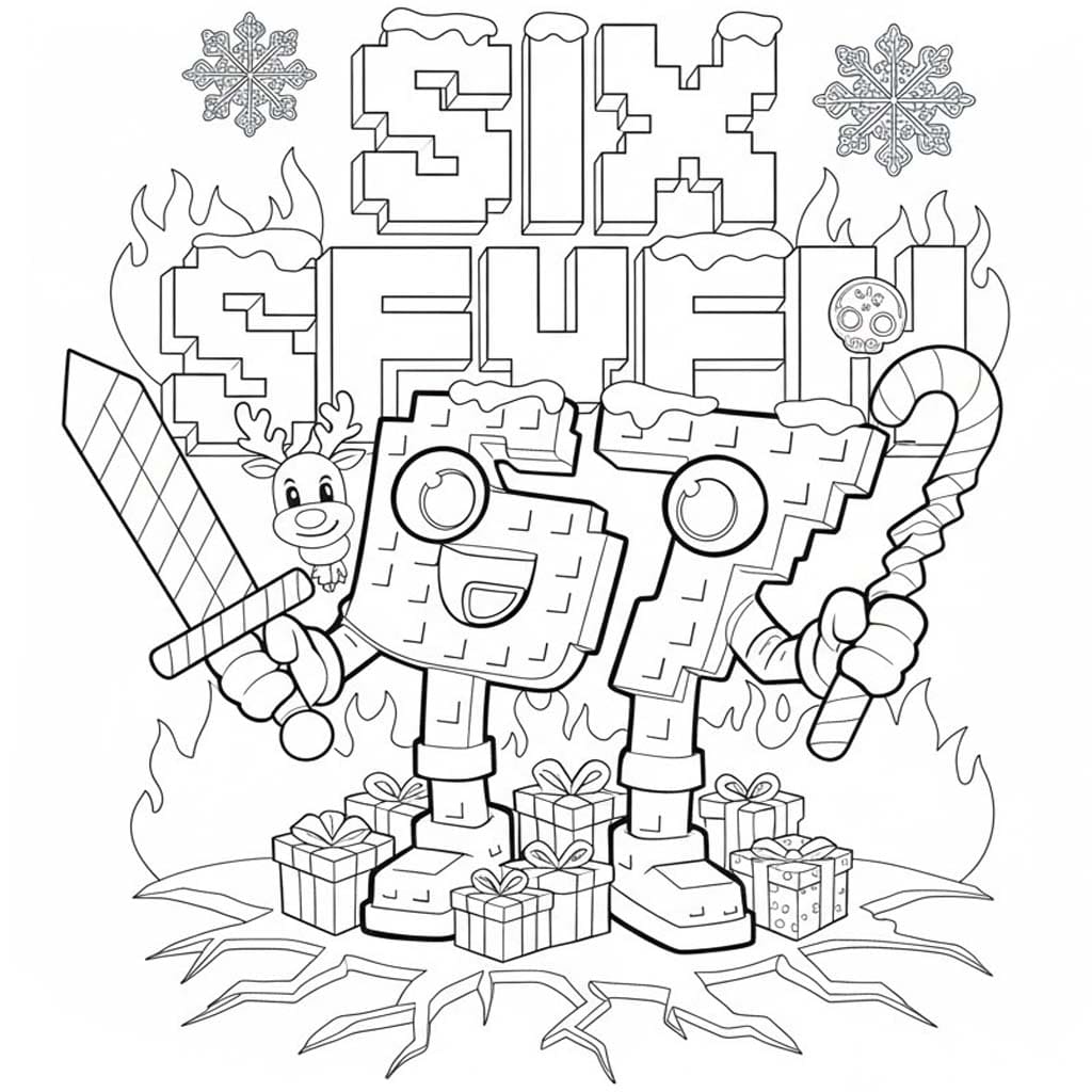 Tekenen 67 Brainrot afdrukbaar voor kinderen