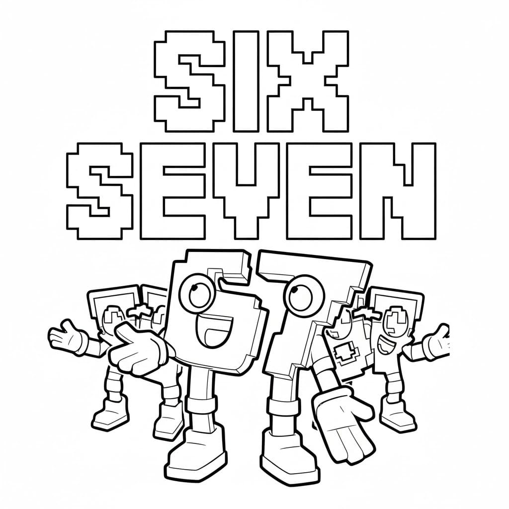 Tekenen 67 Brainrot gratis afdrukbaar