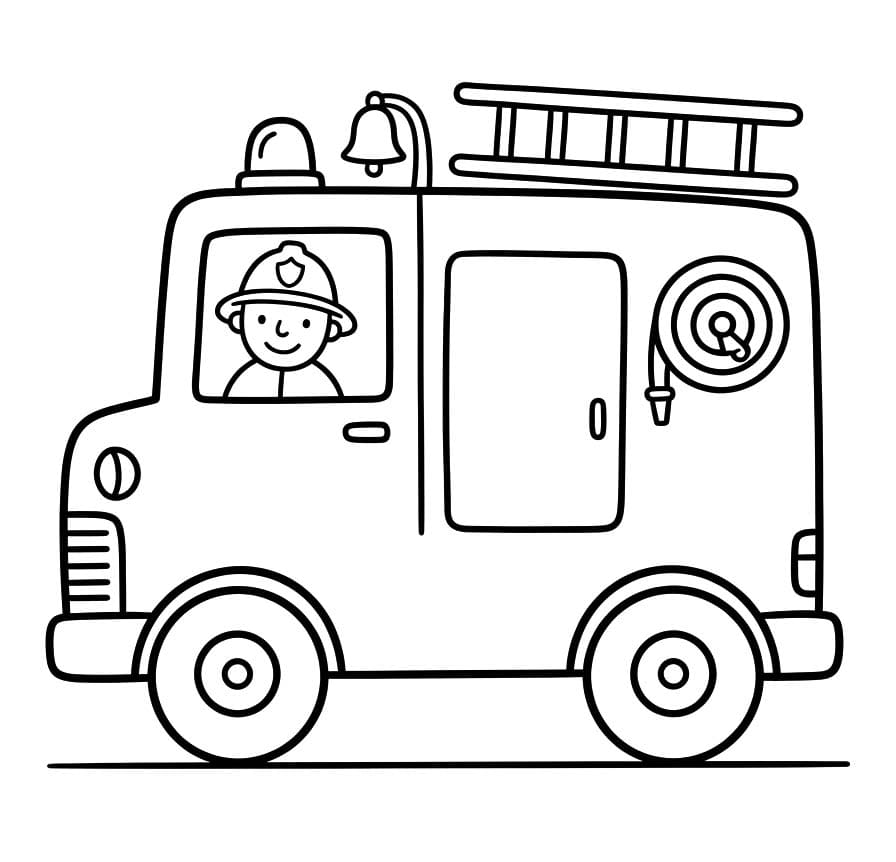 Tekenen Brandweerwagen eenvoudig