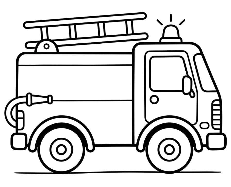 Tekenen Brandweerwagen gratis afdrukbaar