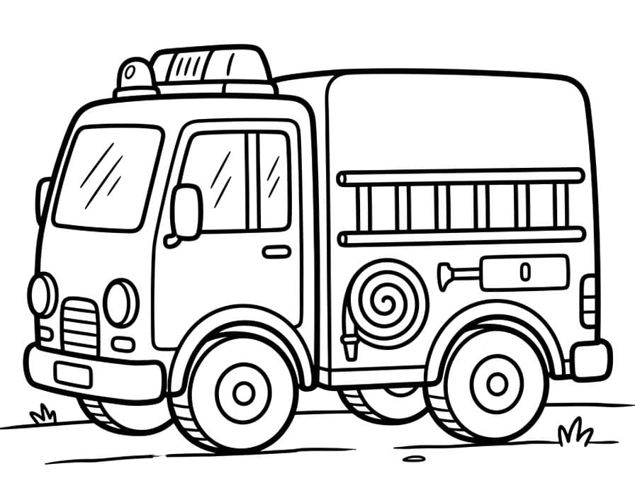 Tekenen Brandweerwagen gratis
