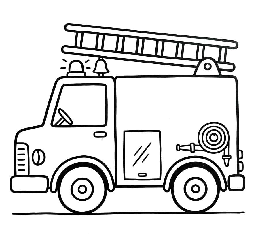 Tekenen Brandweerwagen simpel
