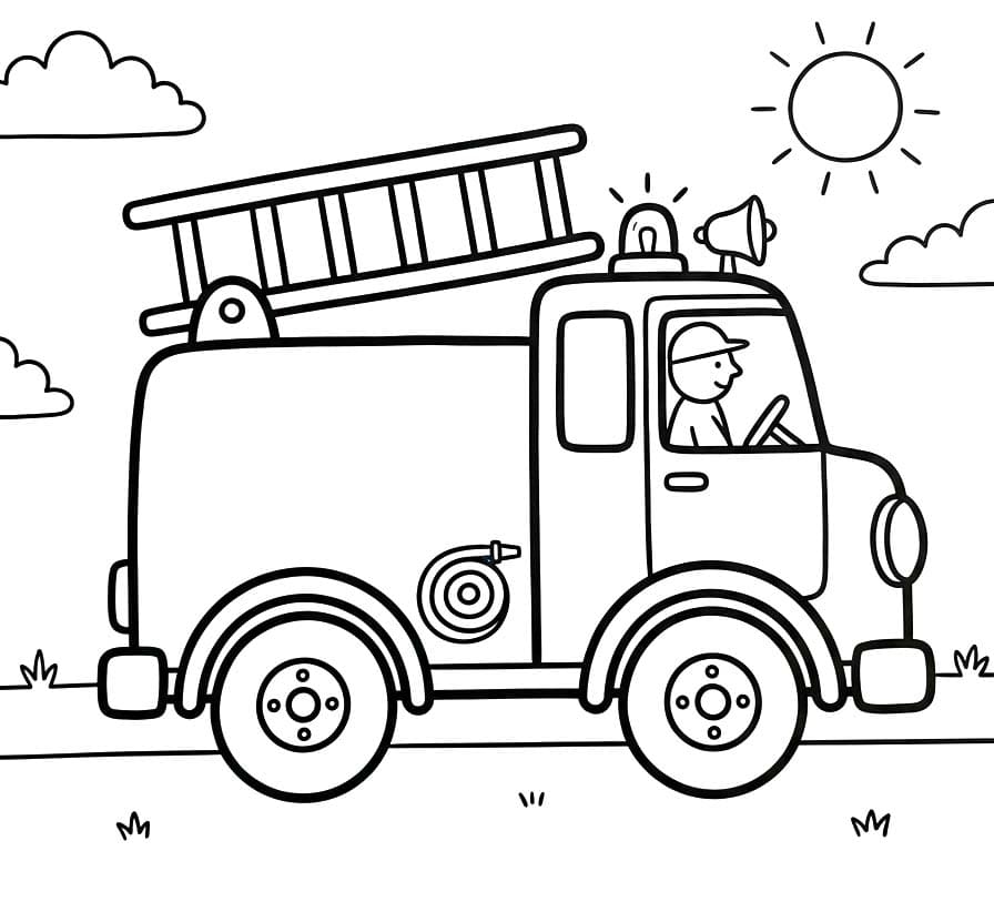 Tekenen Brandweerwagen voor kinderen