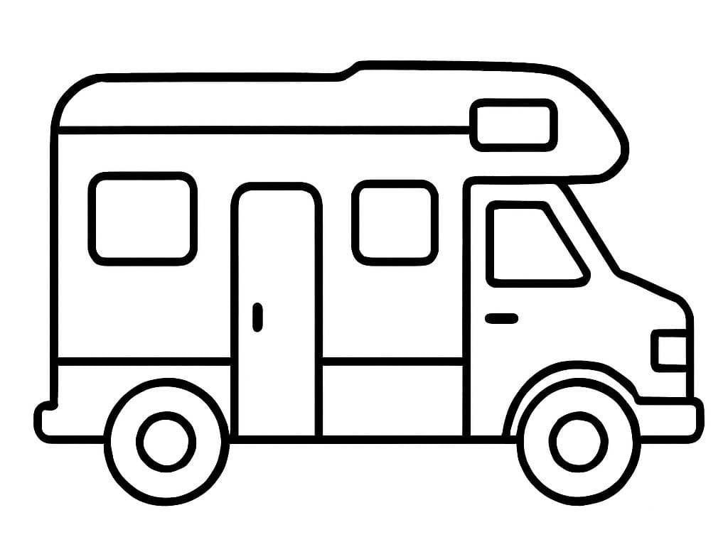 Tekenen Camper afdrukbaar basis