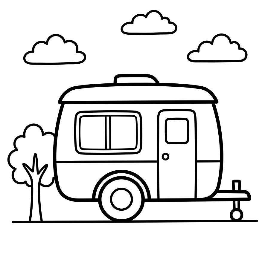 Tekenen Camper afdrukbaar