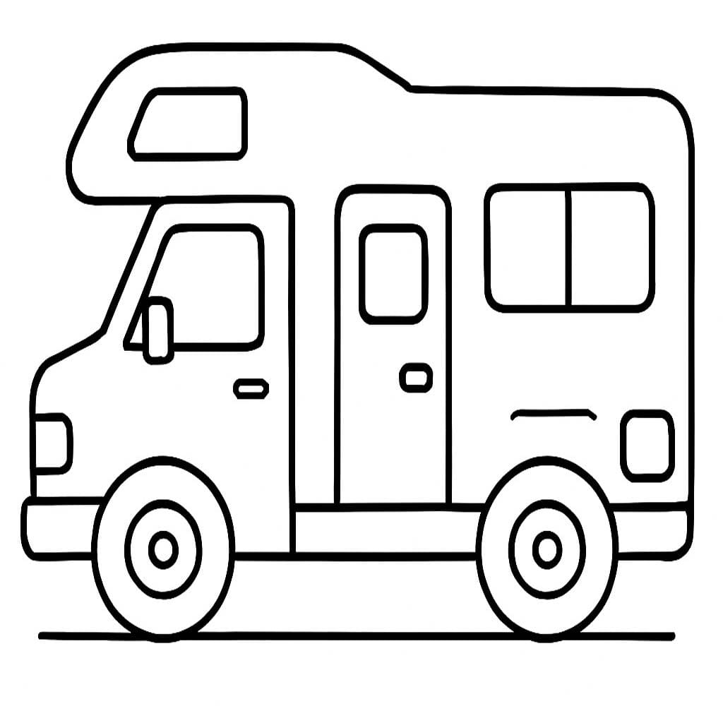 Tekenen Camper afdrukbaar voor kinderen